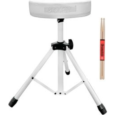 Stools & Benches 5 Core 5 Core Drum Throne &#x2022 Height Adjustable Guitar Stool &#x2022 Thick Padded Comfortable Drummer Chair White -Ds 01 Wh White