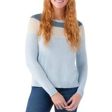 Smartwool Women Tops Smartwool Women's Pullover Sweater Edgewood Colorblock Sky HTR