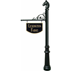 Gray Letterbox Posts ADPST-801-BL Scroll Address Post 64.0 H x 15.5 W x 10.5 D in Gray Metal in Black