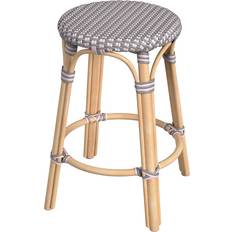 Rattan Stools Butler Specialty Company Tobias Rattan Round Counter 24 x 16 x 16 in Seating Stool