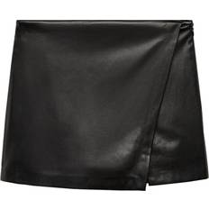 Pelle Gonne Mango Jupe Short Similicuir - Noir