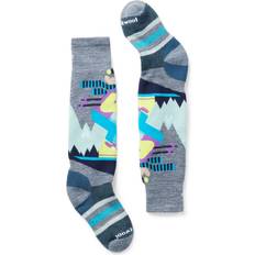 XS Strumpor Barnkläder Smartwool Full Cushion Mountain Moose Pattern OTC Socks - Pewter Blue
