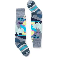 L Sokker Smartwool Wintersport Full Cushion Mountain Moose Pattern OTC Socks Merinosocken Kinder Pewter Blue 25 29