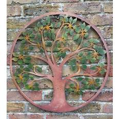 Green Wall Decor Inspirational Gifting Green Leaf Tree Of Life Art Screen Plaque Garden - Brown Wall Decor