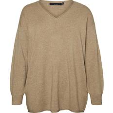 Kulta - Neulepusero Neuleet Vero Moda Curve Neulepaita - Tummabeige