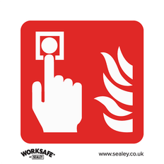 Sealey Worksafe Safety Sign - Fire Alarm Symbol - Self-Adhesive Vinyl