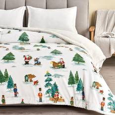 Soft Velvet Plush and Sherpa Fleece 50" x 60" Throw