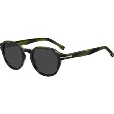 BOSS Green-horn sunglasses with silver-tone hinges