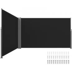 Black Patio Awnings VEVOR Retractable Side Awning 236" x 63" - Black