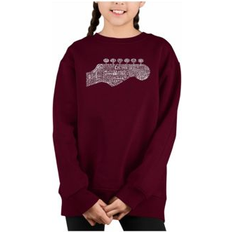 Sweatshirts LA Pop Art Guitar Head Big Girl's Word Crewneck Sweatshirt Maroon Medium