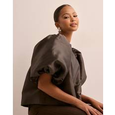 Blus Cleo Pouf Sleeve Chocolate