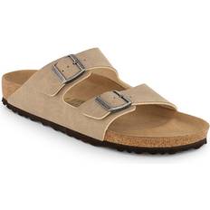 Birkenstock 42 Ciabatte Birkenstock Arizona SYN DesDust GrTaupe/Brown VEG - Beige