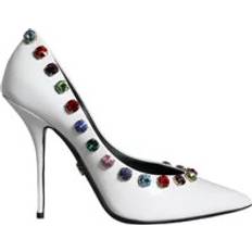 Hvid Højhælede sko på tilbud Dolce & Gabbana Krystal Læder Højhælede Pumps Hvid