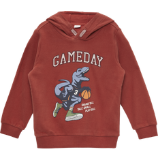 92/98 Sweats à capuche s.Oliver Kapuzen-Sweatshirt mit gummiertem Print, Kinder, rot