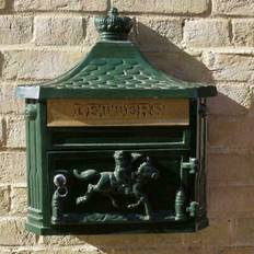 Letterbox Posts DCI Vintage Metal Wall Mounted Post Mail Box In Green