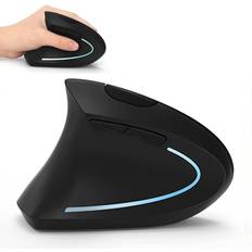 Left Handed Mouse Wireless 2.4G USB Left Hand Ergonomic Vertical Mouse - Black