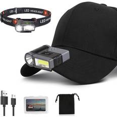 Camping & Outdoor Xlentgen LED Clip-on Cap Lights USB Rechargeable Hands Free Hat Light with Motion Sensor, 175 Adjustable Head Lamp IPX6 Waterproof Headlamp Flashlight for Baseball Caps, Camping, Fishing