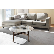 Calligaris Abrey Round 15.75 H x 35.5 W x 35.5 D Gray/White/Black/Glass Smoke/White Coffee Table