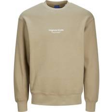 Beige - Sweatshirts Tröjor Jack & Jones Tryck Crewneck Tröja Beige