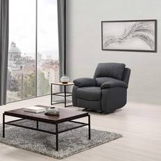 Milano Leather Manual Recliner Dark Grey