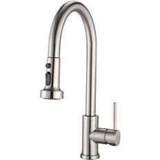 Topcraft Single Handle Pull Down Kitchen Faucet w/ Soap Dispenser Gray