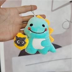 Toys RYWOLT Chain Blue Charming Pink Plush Dinosaur Keychain Fluffy And Cuddly Stuffed Animal Pendant