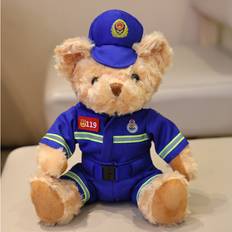 Polices Soft Toys Veishet Dark Blue Bear Teddy Firemen Traffic Police Stuffed Toy Throw Pillow Girls Birthday Gift