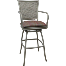 Aluminum Outdoor Bar Stools Tobias Designs Erin 26 Outdoor or Indoor Bar Stool - Multi Sun Stripe 26" Seat