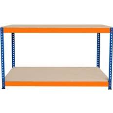 Monster Racking Garage Workbench S-Rax 2 Shelf 150cm x 60cm x 90cm Workstation Orange
