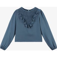 Viscose Blouses & Tunics Children's Clothing Mayoral Girls Blue Viscose Frill Blouse