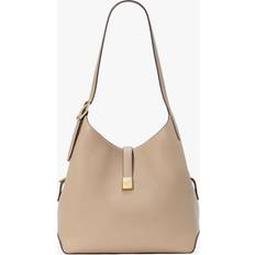 Large Deco Timeless Taupe Leather Shoulder Bag - Beige