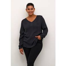 Dame - Grå Bluser Kaffe Curve Bluse kCami LS Blouse Grå