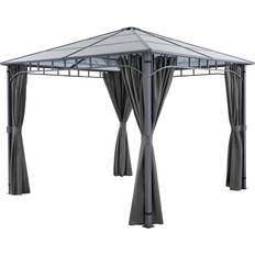 tectake Gazebo Caracas - Weatherproof Aluminium Frame 4 Side Panels 8 Pegs Included