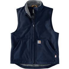 Blue Work Vests Carhartt Flame-Resistant Sherpa Lined Duck Vest for Men Dark Navy XLT