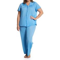 Blue Pajamas Exquisite Form Plus Women's Short Sleeve Pajama in Blue Size 3X