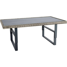 Benjara Foca Outdoor Rectangular Dining Table 63 in - Gray, Brown