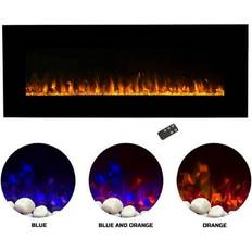 Trademark M029002 54 in. Electric Fireplace Wall Mounted LED Fire & Ice Flame with Remote