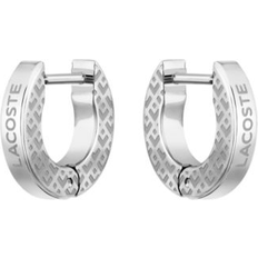 Lacoste Silver Jewelry Lacoste Men's Stainless Steel Hoop Earrings Silver One Fits All