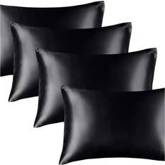 99rooms Black 4-Pack Satin Silk Pack of 1 Pillow Case