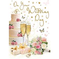 Regal Wedding day card wedding cake & bouquet quality
