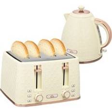 Kettles on sale Homcom Cream Kettle And Toaster 1.7L 3000W Fast Boil Jug 4 Slice w/ 7 Level Browning Controls UK