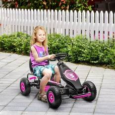 Toys Aosom Ergonomic Pedal Go Kart Kids Ride-on Toy Pedal Car Go Cart Pink