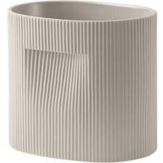 Beige Pots Muuto Ridge Planter H24 Beige 24 cm ∅24cm