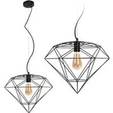 REA APP563-1CP Diamond Metal Loft Black Diamond 1-Light Point E27 40x40x35-115 cm Pendant Lamp