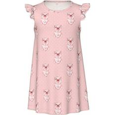 Bow Nightwear Children's Clothing Daiia Amin Dream, Pig Polka Dot Girls Nightgowns Unicorn Nightgown Princess Pajama Dresses for Girls Sleepwear Nightie-XX-Large