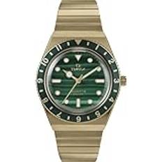 Timex Watches Timex Q Diver Inspired 36mm Green Malachite Dial Gold Watch