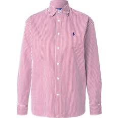 Red Blouses Ralph Lauren Striped Slim Fit Shirt - Rouge