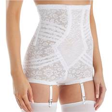 White Girdles Rago Style 6107 High-Waist Extra-Firm Shaping Panty Brief.Guaranteed No Top Roll, White