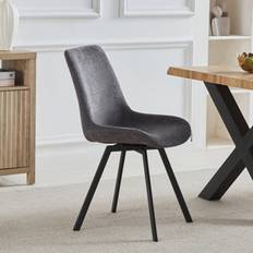 B&Q Kitchen Chairs B&Q Set Of 2 Caino Swivel Seat Fabric Dining Dark Grey Kitchen Chair 2pcs