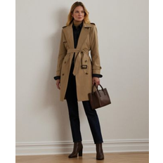 Beige - Women Coats Lauren Ralph Lauren Women's Belted Water-Resistant Trench Coat Sand